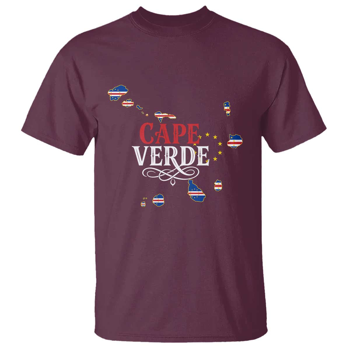 Cabo Verde Islands Flag Map T Shirt Cape Verde Vintage Pride