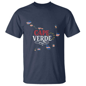 Cabo Verde Islands Flag Map T Shirt Cape Verde Vintage Pride