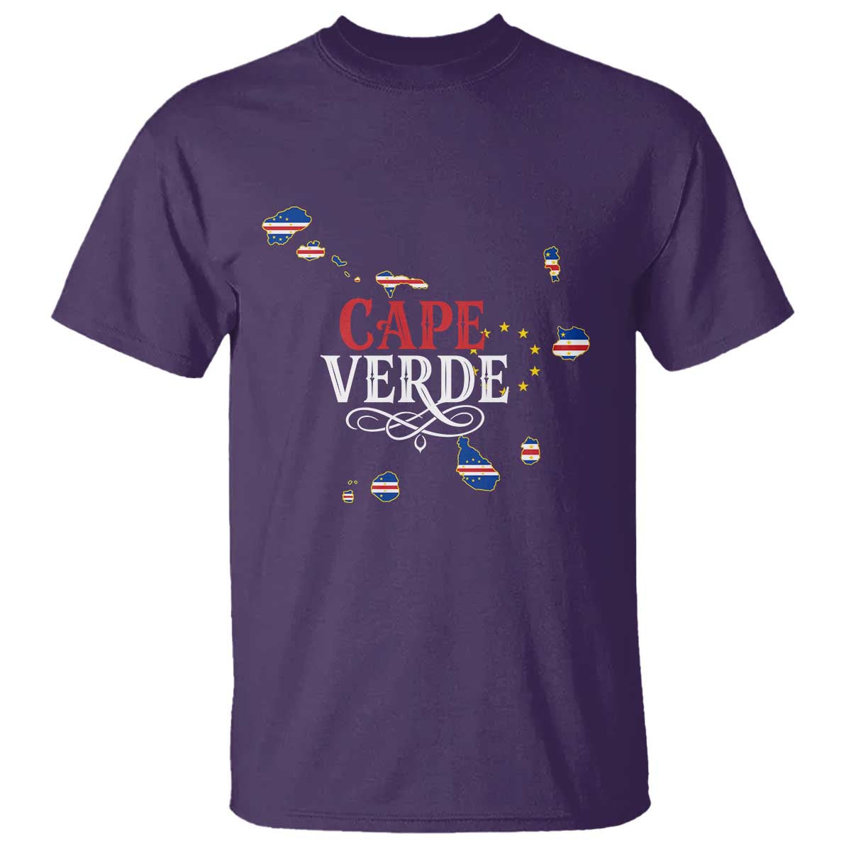 Cabo Verde Islands Flag Map T Shirt Cape Verde Vintage Pride