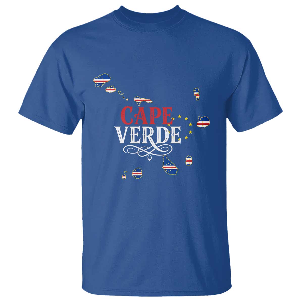 Cabo Verde Islands Flag Map T Shirt Cape Verde Vintage Pride