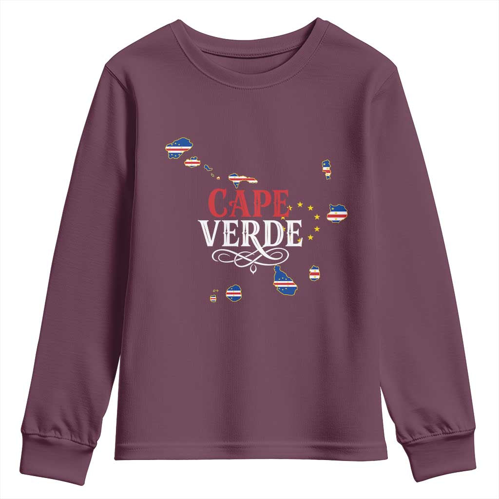 Cabo Verde Islands Flag Map Youth Sweatshirt Cape Verde Vintage Pride
