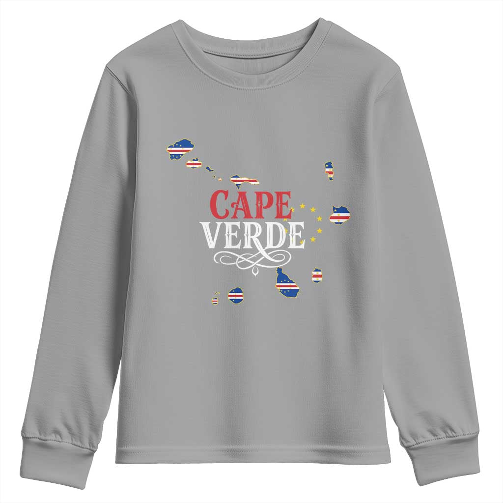 Cabo Verde Islands Flag Map Youth Sweatshirt Cape Verde Vintage Pride