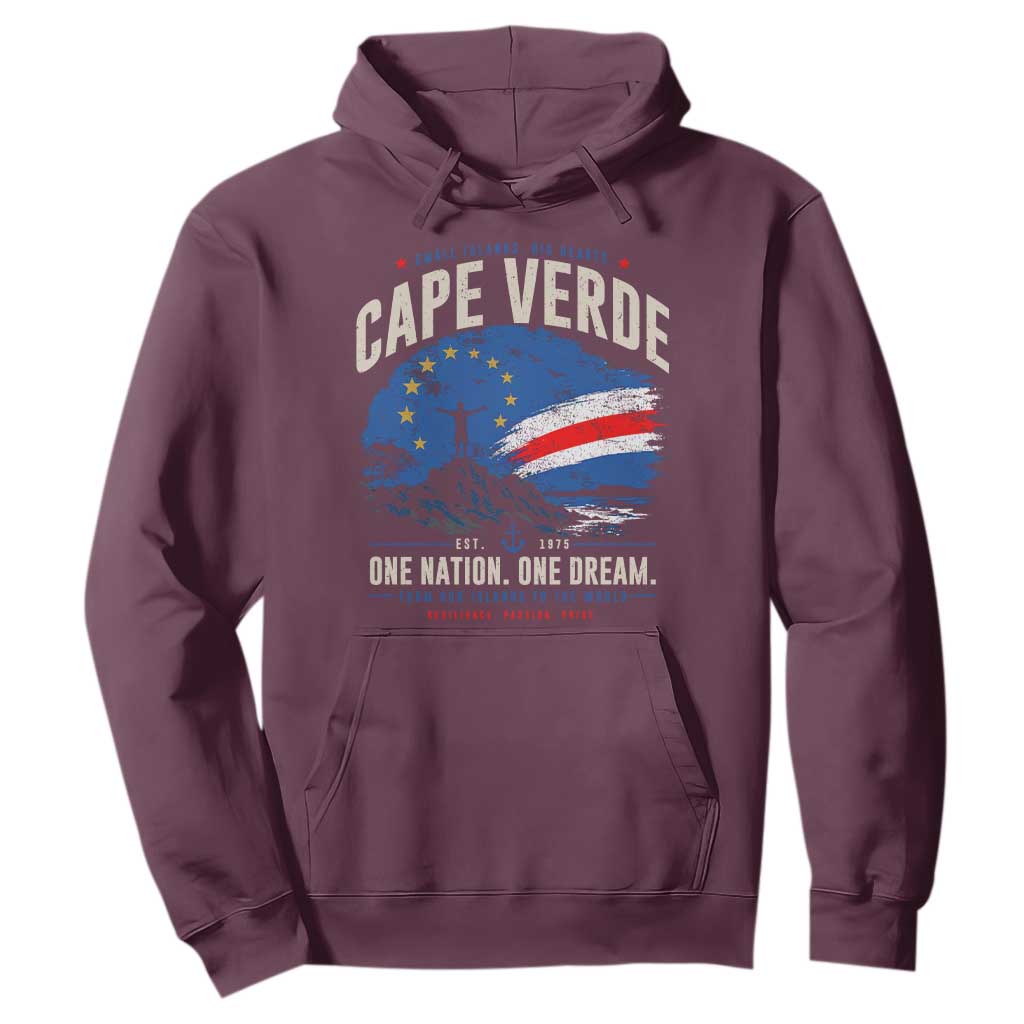 Cape Verde Small Islands Big Hearts Pride Hoodie Cabo Verde One Nation One Dream Distressed Flag