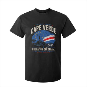 Cape Verde Small Islands Big Hearts Pride T Shirt For Kid Cabo Verde One Nation One Dream Distressed Flag