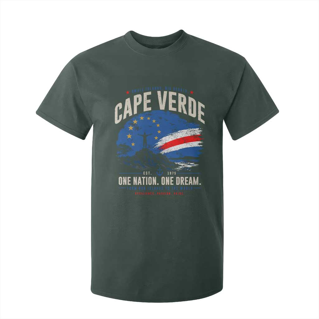 Cape Verde Small Islands Big Hearts Pride T Shirt For Kid Cabo Verde One Nation One Dream Distressed Flag