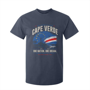 Cape Verde Small Islands Big Hearts Pride T Shirt For Kid Cabo Verde One Nation One Dream Distressed Flag