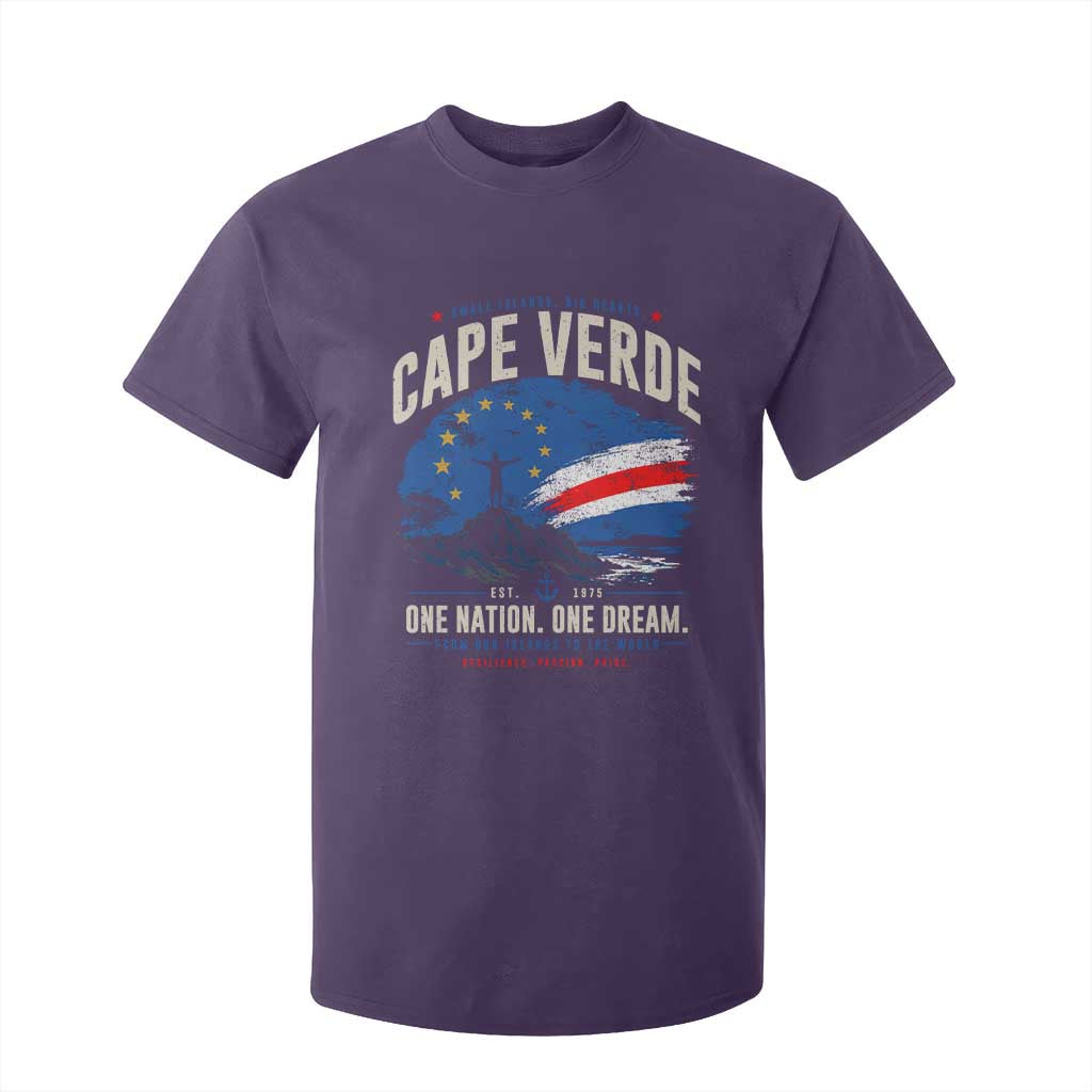 Cape Verde Small Islands Big Hearts Pride T Shirt For Kid Cabo Verde One Nation One Dream Distressed Flag