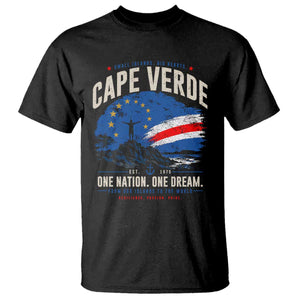 Cape Verde Small Islands Big Hearts Pride T Shirt Cabo Verde One Nation One Dream Distressed Flag