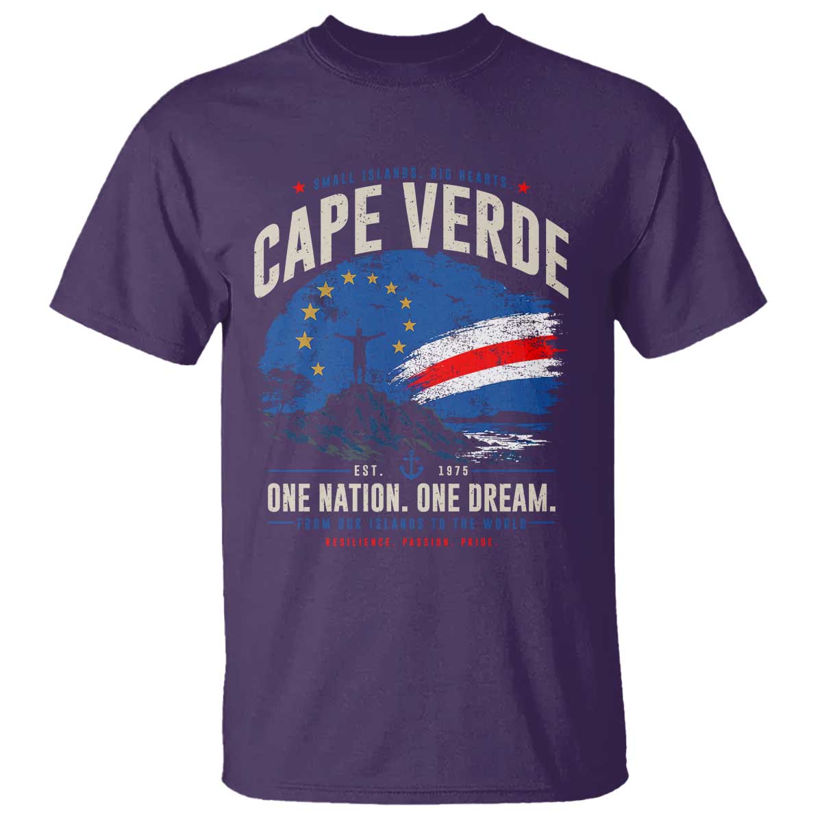 Cape Verde Small Islands Big Hearts Pride T Shirt Cabo Verde One Nation One Dream Distressed Flag