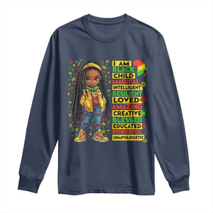 I Am Black Child Locd Girl Long Sleeve Shirt African Pride Black History Month
