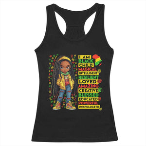 I Am Black Child Locd Girl Racerback Tank Top African Pride Black History Month