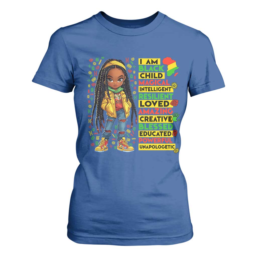 I Am Black Child Locd Girl T Shirt For Women African Pride Black History Month