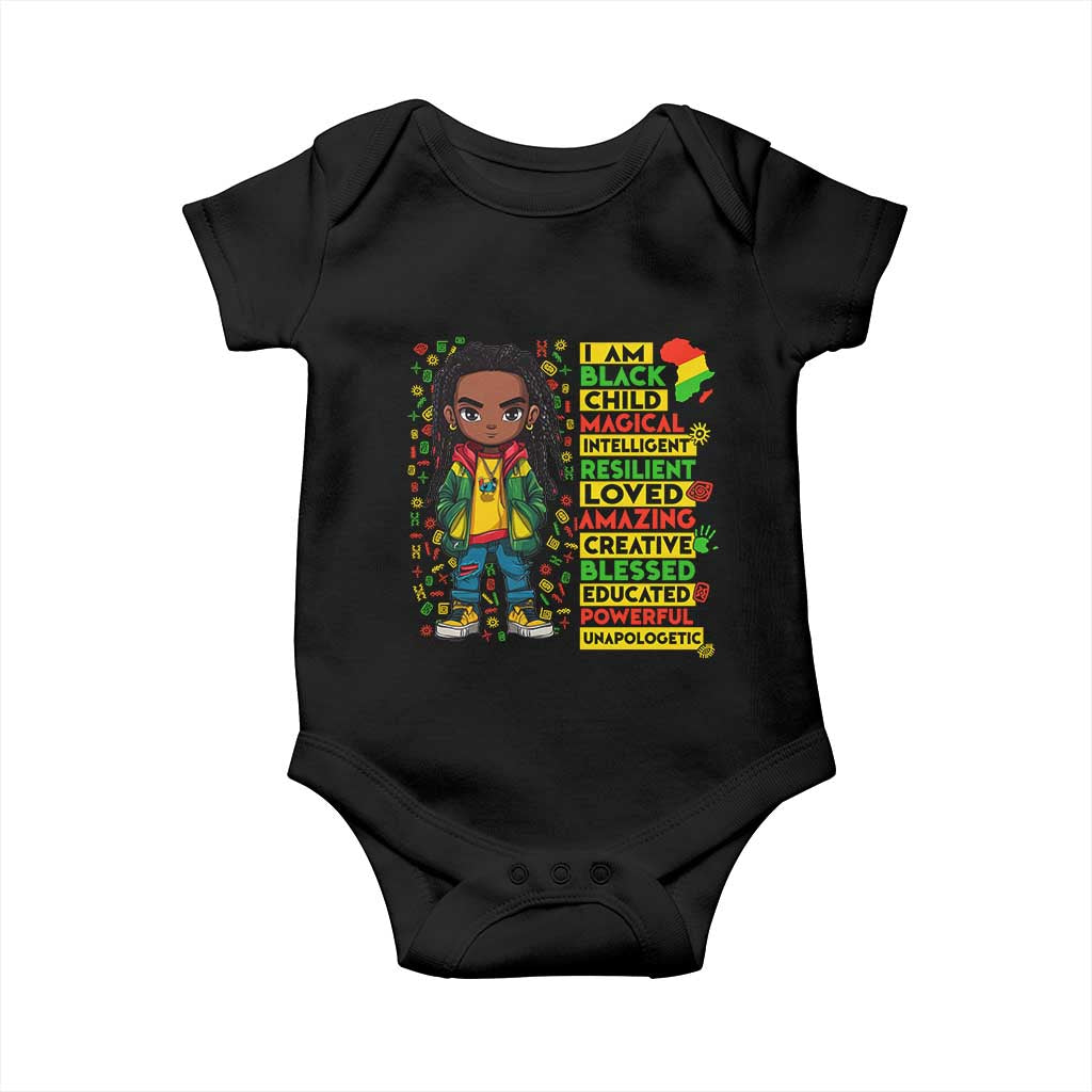 I Am Black Child Locd Boy Baby Onesie African Pride Black History Month