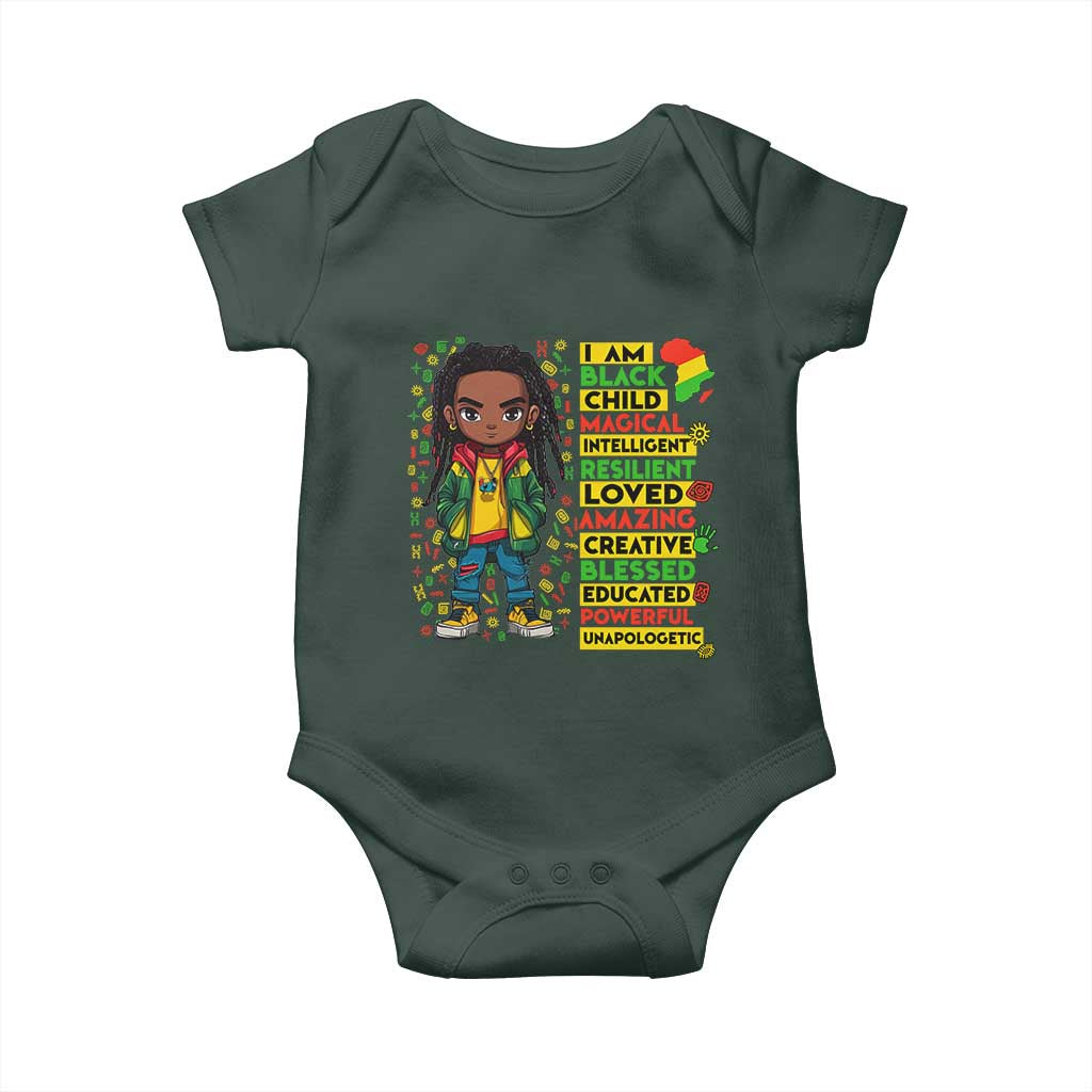 I Am Black Child Locd Boy Baby Onesie African Pride Black History Month