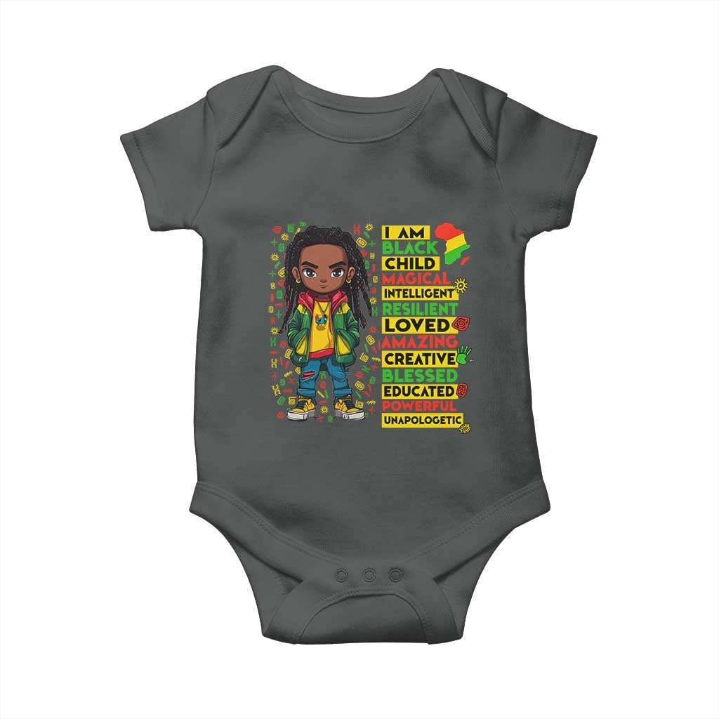 I Am Black Child Locd Boy Baby Onesie African Pride Black History Month