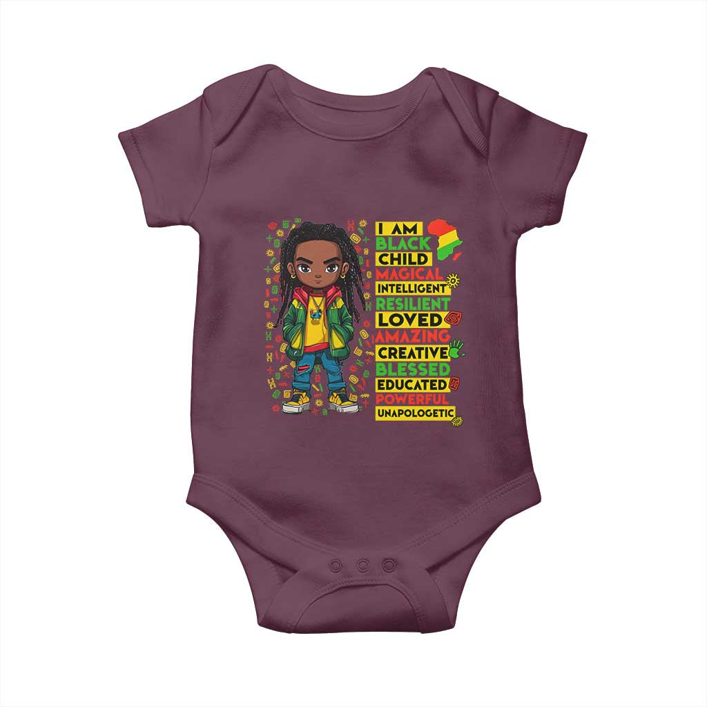 I Am Black Child Locd Boy Baby Onesie African Pride Black History Month
