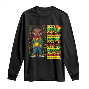 I Am Black Child Locd Boy Long Sleeve Shirt African Pride Black History Month