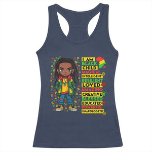 I Am Black Child Locd Boy Racerback Tank Top African Pride Black History Month