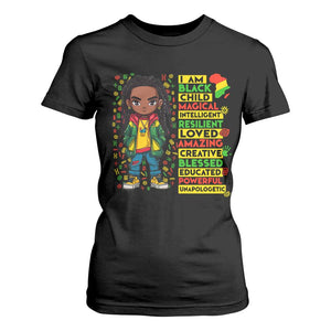 I Am Black Child Locd Boy T Shirt For Women African Pride Black History Month