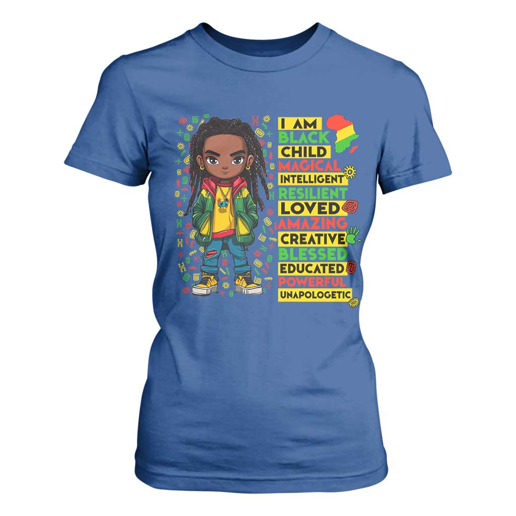 I Am Black Child Locd Boy T Shirt For Women African Pride Black History Month