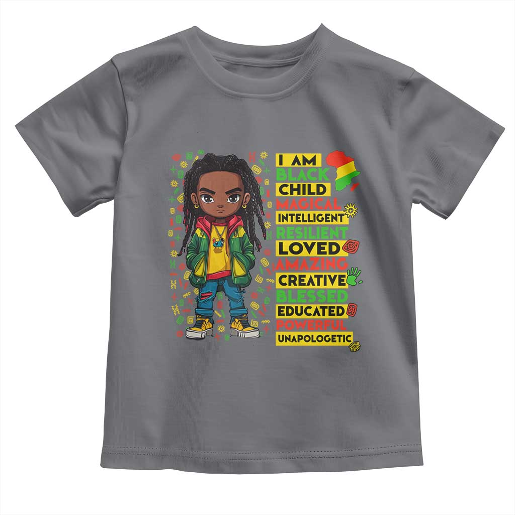 I Am Black Child Locd Boy Toddler T Shirt African Pride Black History Month