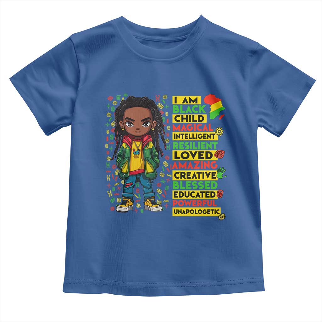I Am Black Child Locd Boy Toddler T Shirt African Pride Black History Month