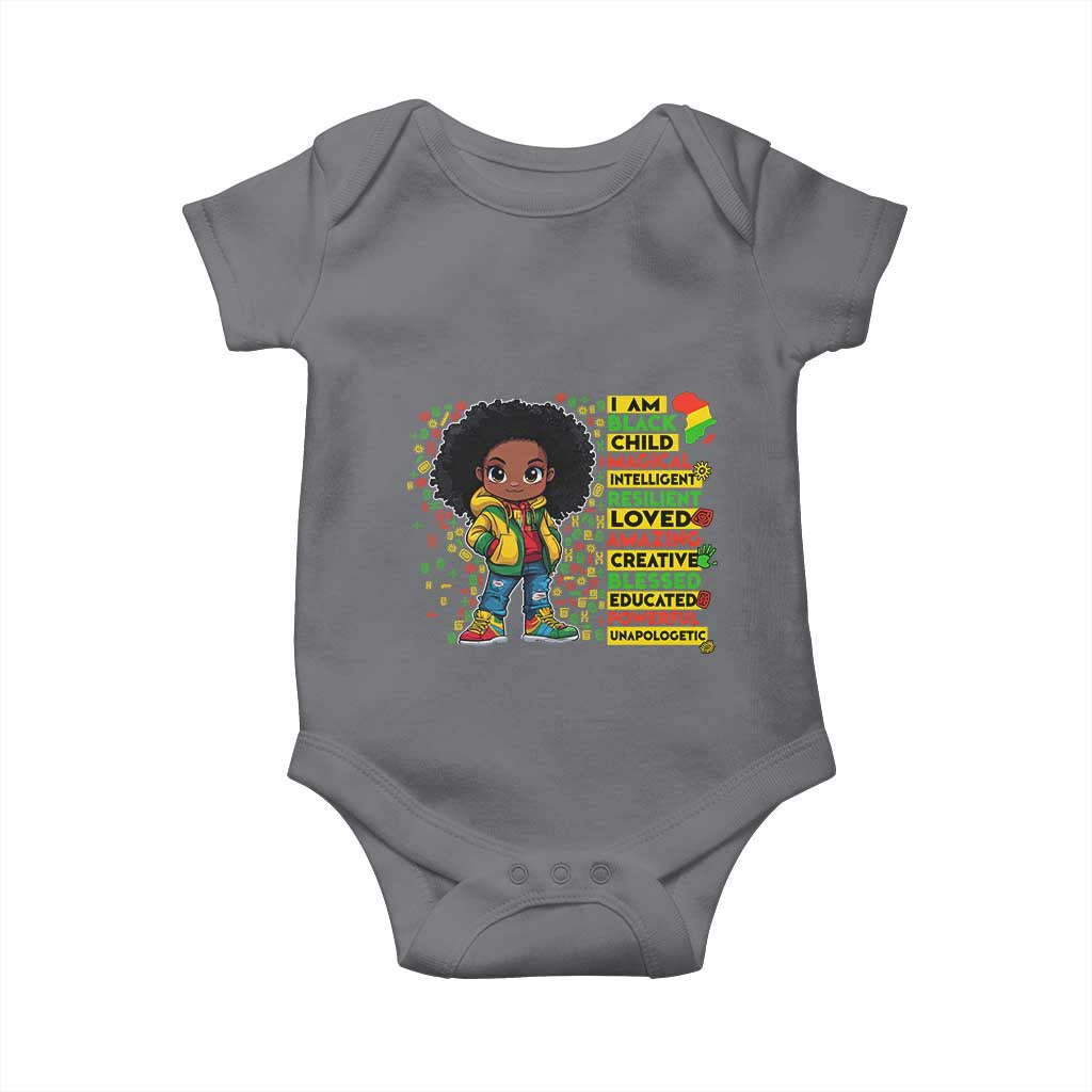 I Am Black Child Afro Girl Baby Onesie African American Pride Black History Month