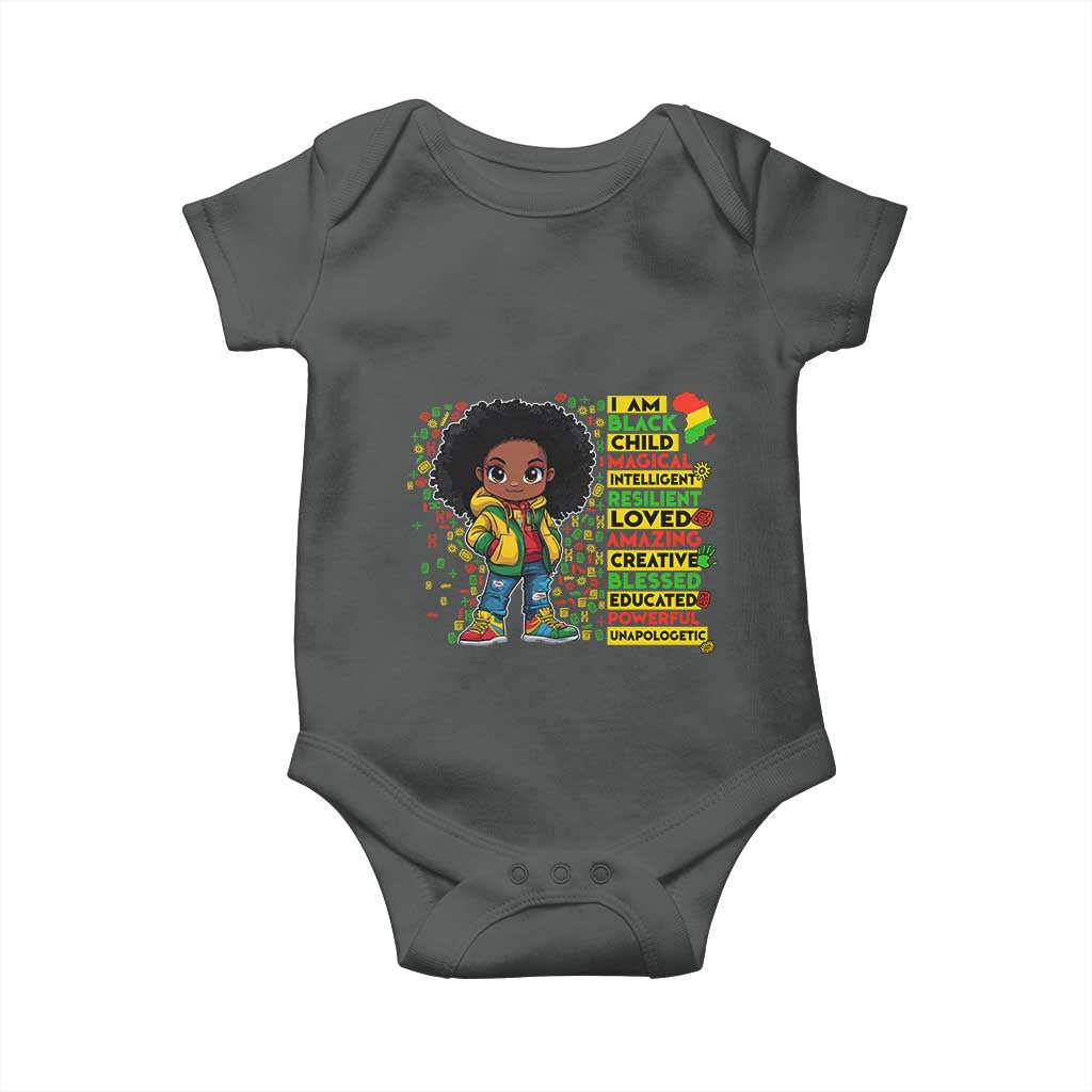 I Am Black Child Afro Girl Baby Onesie African American Pride Black History Month