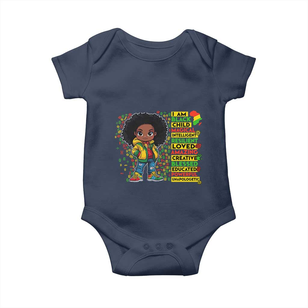 I Am Black Child Afro Girl Baby Onesie African American Pride Black History Month
