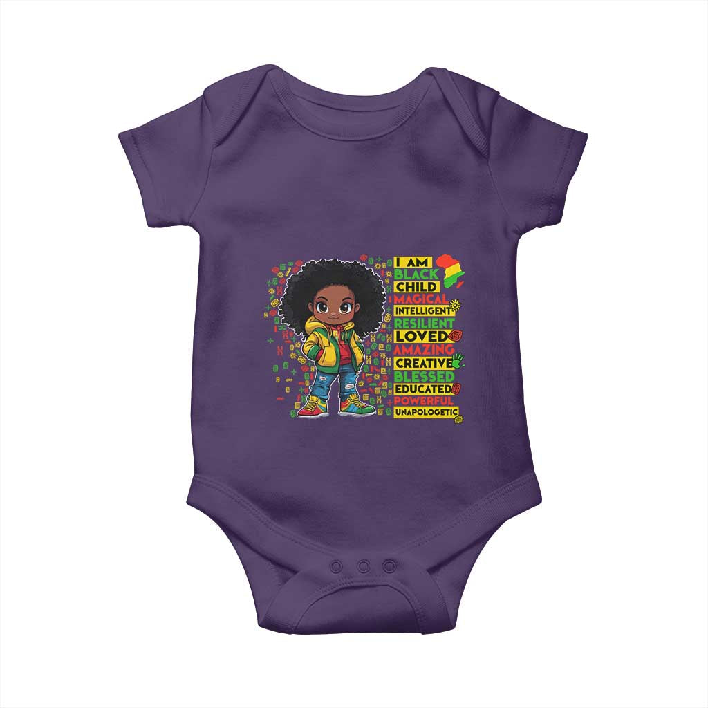 I Am Black Child Afro Girl Baby Onesie African American Pride Black History Month