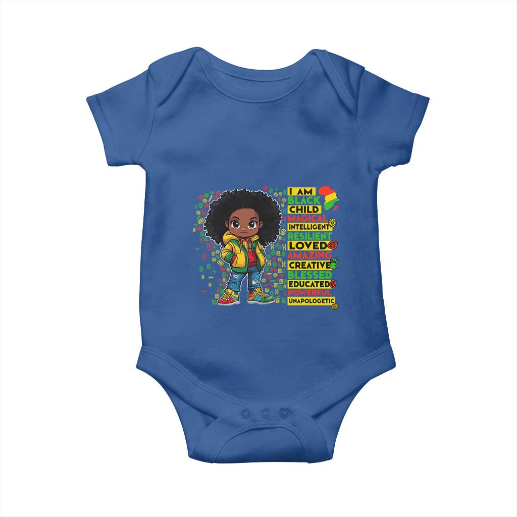 I Am Black Child Afro Girl Baby Onesie African American Pride Black History Month