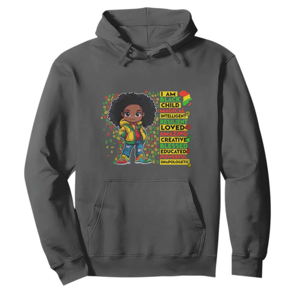 I Am Black Child Afro Girl Hoodie African American Pride Black History Month
