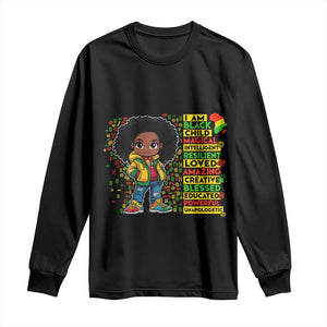 I Am Black Child Afro Girl Long Sleeve Shirt African American Pride Black History Month
