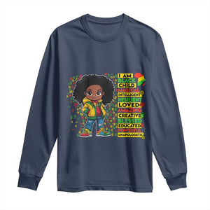 I Am Black Child Afro Girl Long Sleeve Shirt African American Pride Black History Month