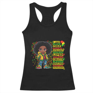 I Am Black Child Afro Girl Racerback Tank Top African American Pride Black History Month