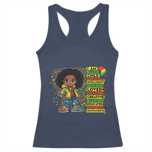 I Am Black Child Afro Girl Racerback Tank Top African American Pride Black History Month