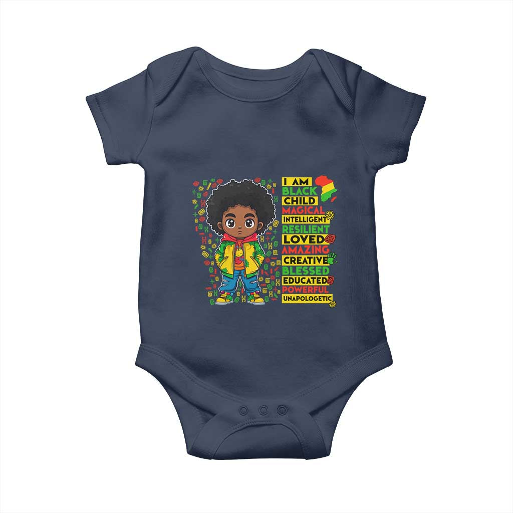I Am Black Child Afro Boy Baby Onesie African American Pride Black History Month