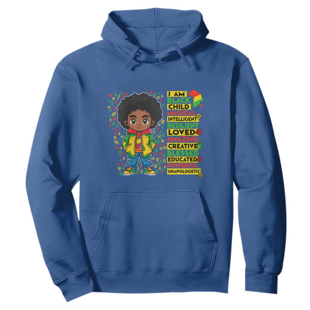 I Am Black Child Afro Boy Hoodie African American Pride Black History Month
