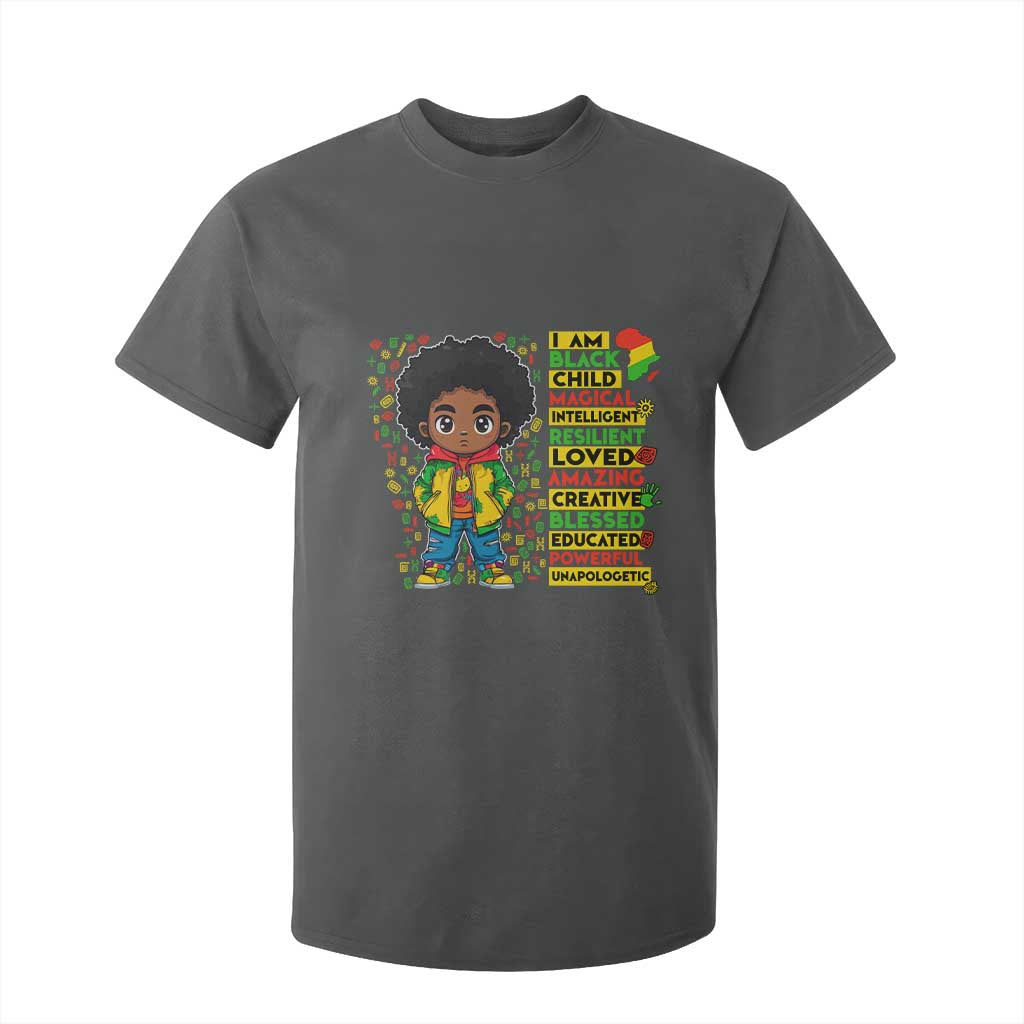 I Am Black Child Afro Boy T Shirt For Kid African American Pride Black History Month