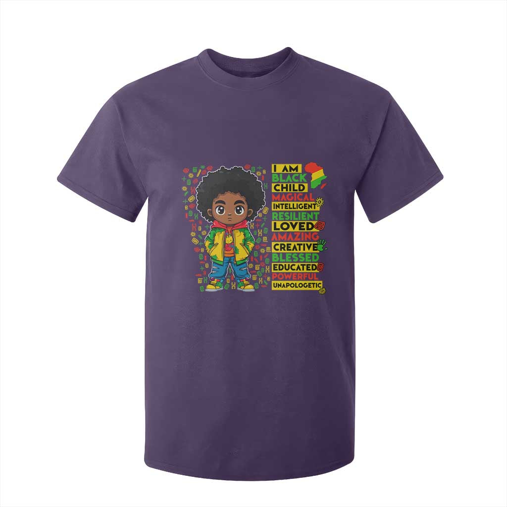 I Am Black Child Afro Boy T Shirt For Kid African American Pride Black History Month