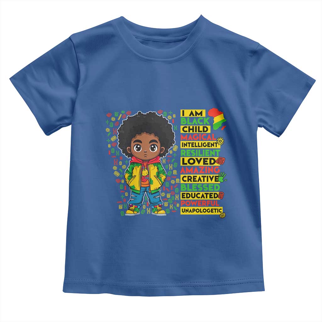 I Am Black Child Afro Boy Toddler T Shirt African American Pride Black History Month