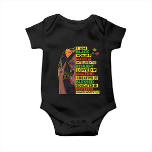 I Am Black Woman With Locd Baby Onesie African Pride Black History Month