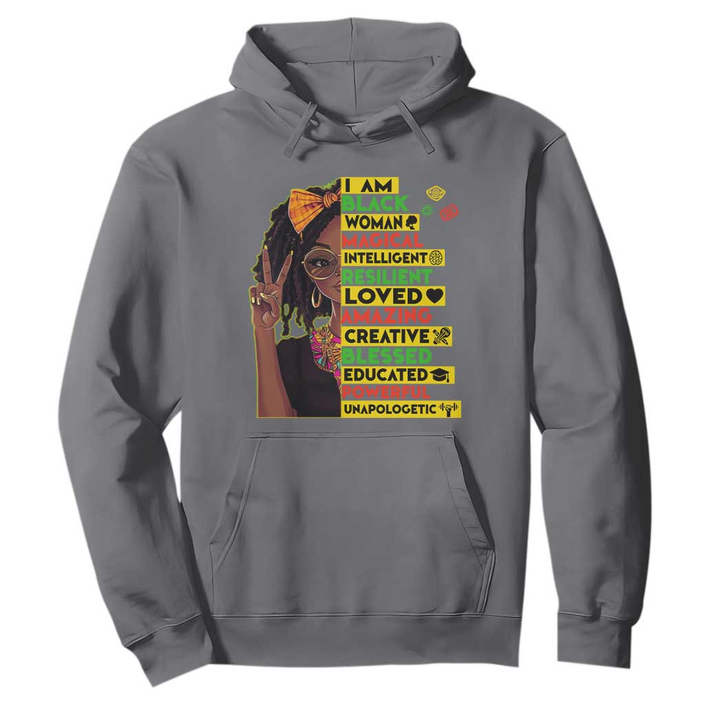 I Am Black Woman With Locd Hoodie African Pride Black History Month