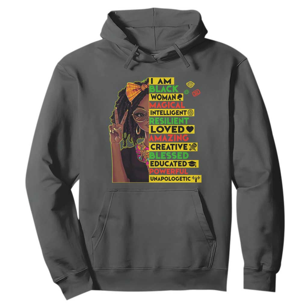 I Am Black Woman With Locd Hoodie African Pride Black History Month