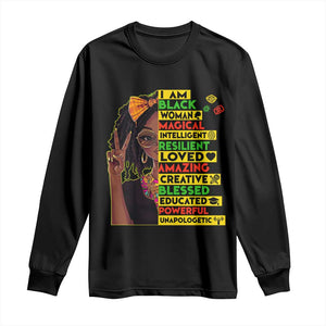 I Am Black Woman With Locd Long Sleeve Shirt African Pride Black History Month