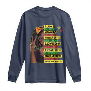 I Am Black Woman With Locd Long Sleeve Shirt African Pride Black History Month