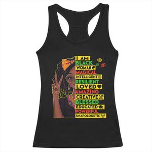 I Am Black Woman With Locd Racerback Tank Top African Pride Black History Month