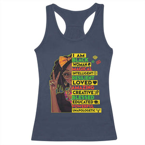 I Am Black Woman With Locd Racerback Tank Top African Pride Black History Month
