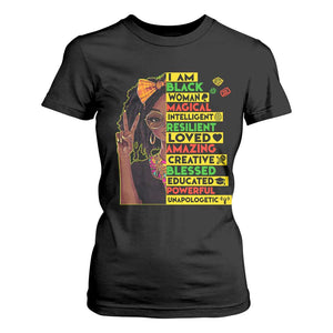 I Am Black Woman With Locd T Shirt For Women African Pride Black History Month