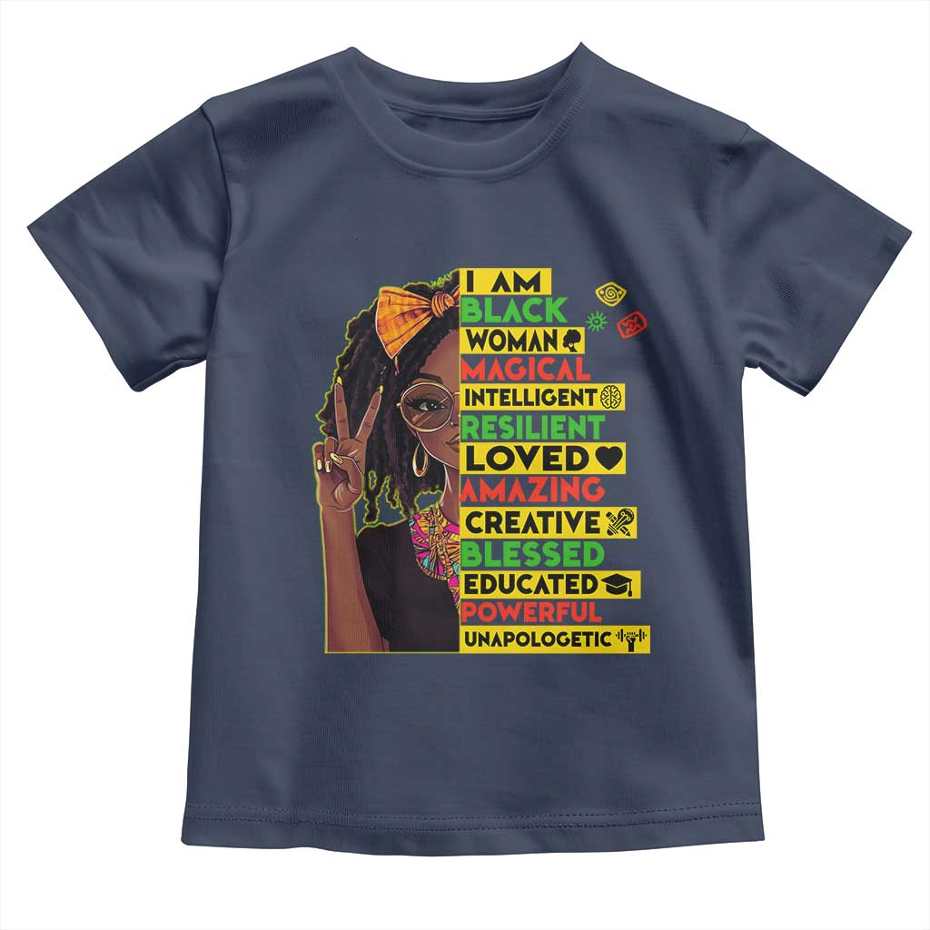 I Am Black Woman With Locd Toddler T Shirt African Pride Black History Month